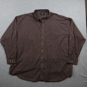 Falcon Bay Shirt Mens 4XLT Tall Casual Pocket Button Up Maroon Plaid Long Sleeve